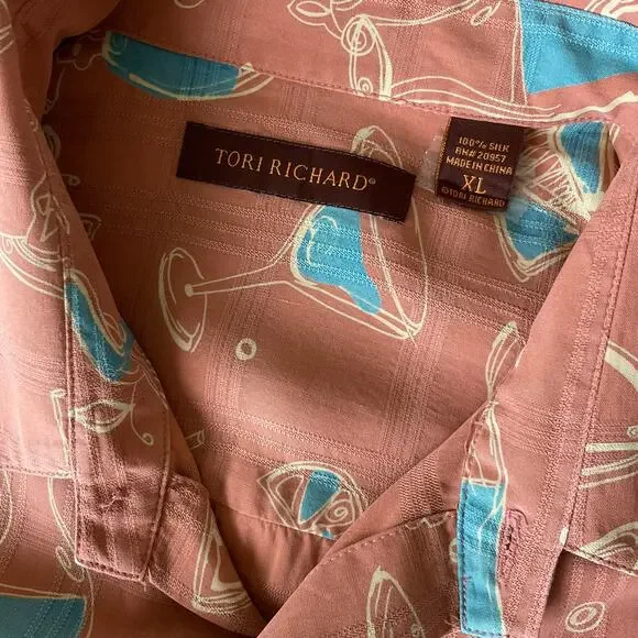 Tori Richard Button Down Silk Shirt Men's XL - Picture 3 of 5